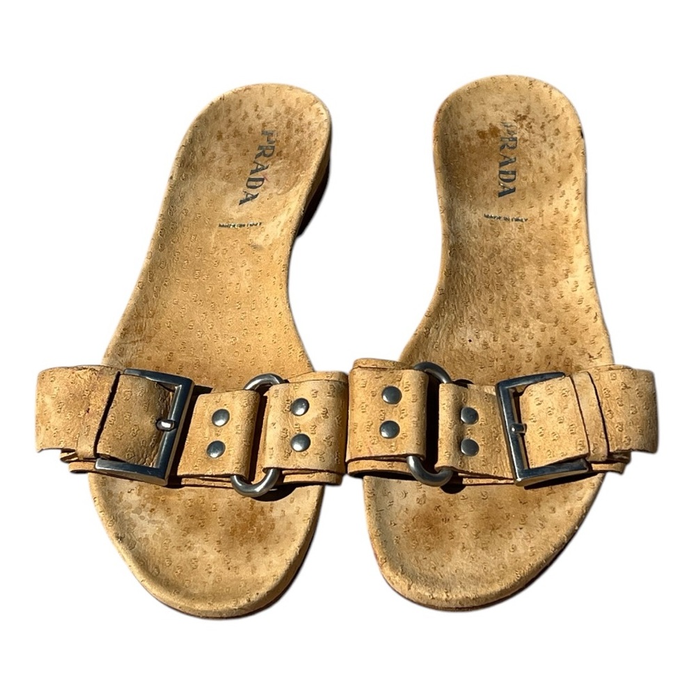 Prada Buckle Slide Sandals